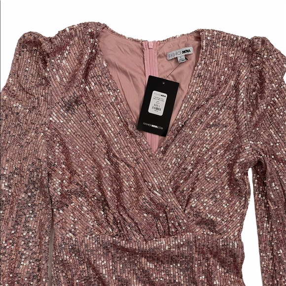 COPY - Fashion Nova Money Shot Sequin Maxi Dress Mauve L - Picture 7 of 16